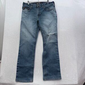 Ariat FR M4 Jeans Mens 35x32 Blue Relaxed Bootcut Workwear Western